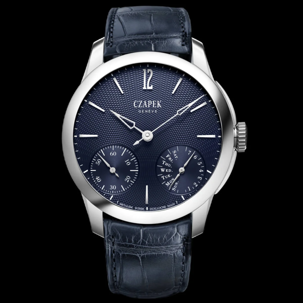 Czapek Quai des Bergues Guilloché Ricochet Blue